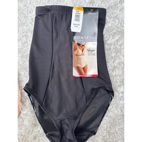 Miraclesuit Women's BUNDLE Shape with an Edge Hi-Waist Brief Black/Nude Size S - Picture 5 of 13